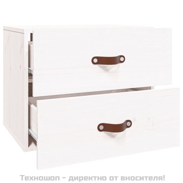 Нощно шкафче за стенен монтаж, бяло, 50x36x40 см