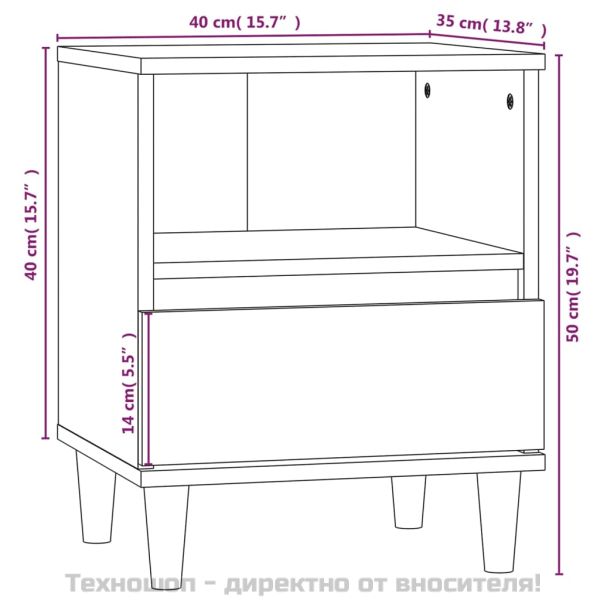 Нощни шкафчета, 2 бр, кафяв дъб, 40x35x50 см