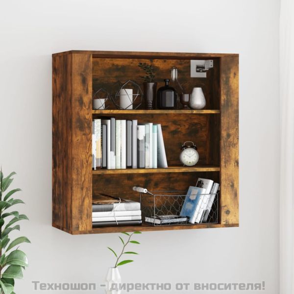 Стенен шкаф, опушен дъб, 80x33x80 см, инженерно дърво