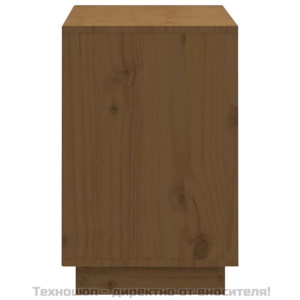 Шкаф за обувки, меденокафяв, 110x34x52 см, борово дърво масив