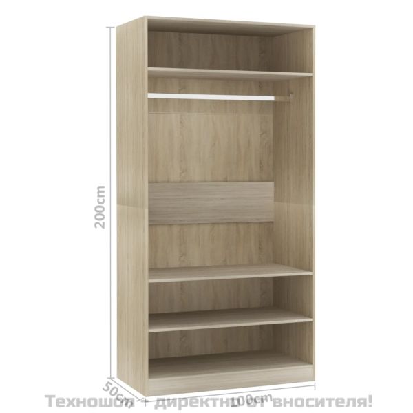 Гардероб, дъб сонома, 100x50x200 см, инженерно дърво