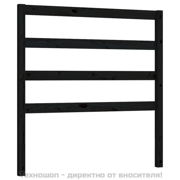 Горна табла за легло, черна, 96x4x100 см, бор масив