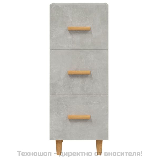 Сайдборд, бетонно сив, 34,5x34x90 см, инженерно дърво