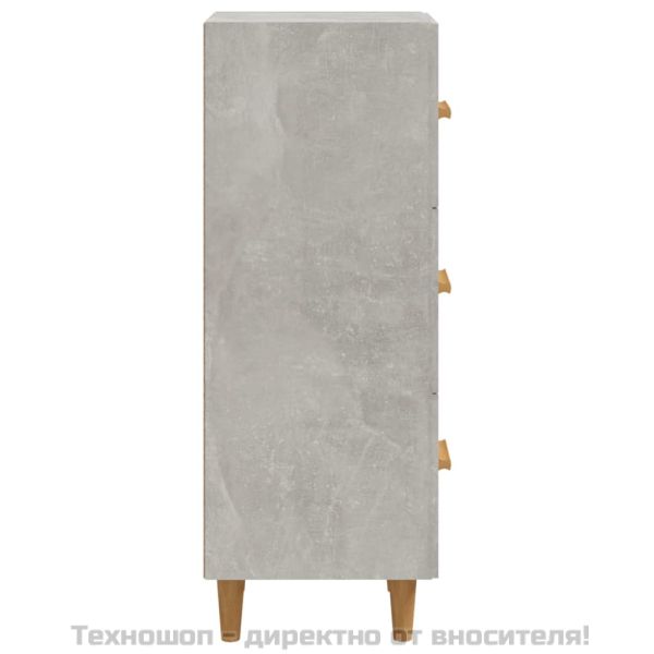 Сайдборд, бетонно сив, 34,5x34x90 см, инженерно дърво