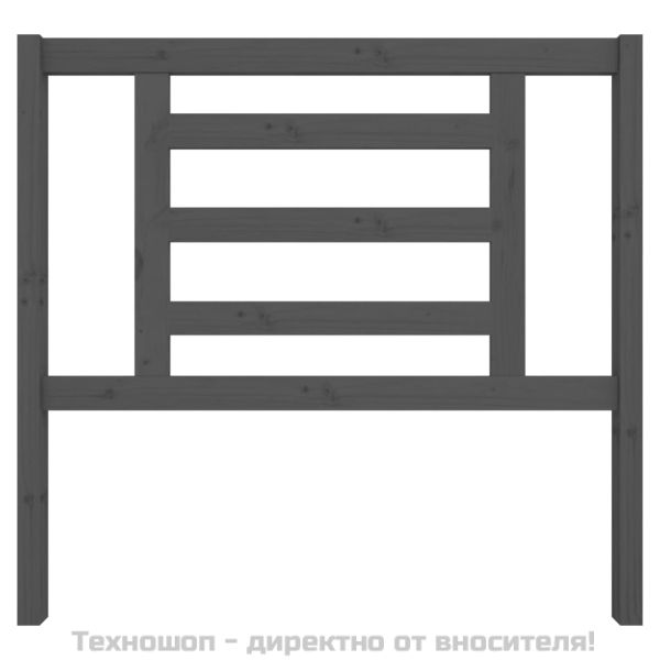 Горна табла за легло, сива, 106x4x100 см, бор масив