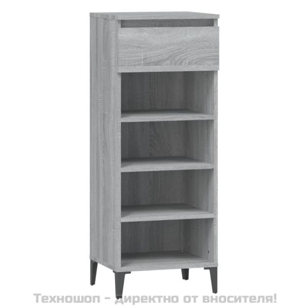 Етажерка за обувки, сив сонома, 40x36x105 см, инженерно дърво