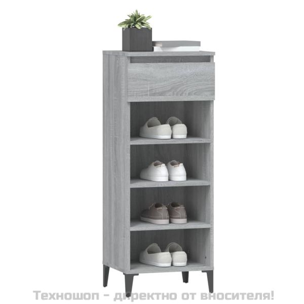 Етажерка за обувки, сив сонома, 40x36x105 см, инженерно дърво