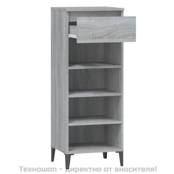 Етажерка за обувки, сив сонома, 40x36x105 см, инженерно дърво