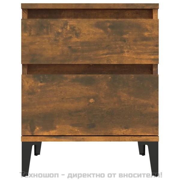 Нощни шкафчета 2 бр опушен дъб 40x35x50 см