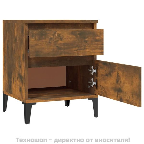 Нощни шкафчета 2 бр опушен дъб 40x35x50 см