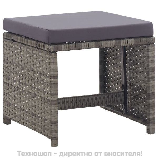 Градински трапезен комплект 13 части полиратан акация антрацит