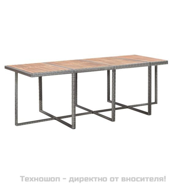 Градински трапезен комплект 13 части полиратан акация антрацит