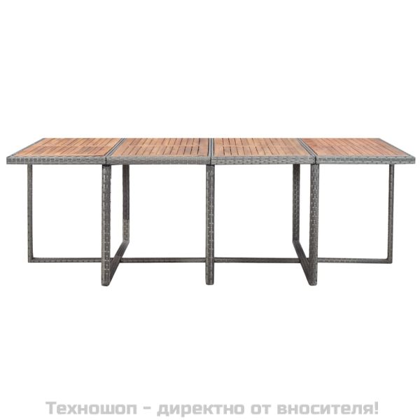 Градински трапезен комплект 13 части полиратан акация антрацит