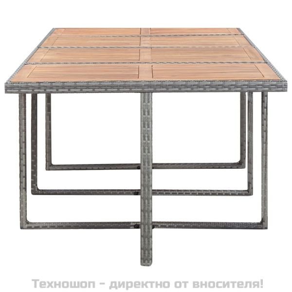 Градински трапезен комплект 13 части полиратан акация антрацит