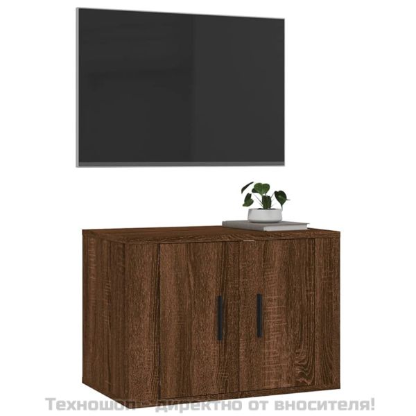 ТВ шкаф за стенен монтаж, кафяв дъб, 57x34,5x40 см