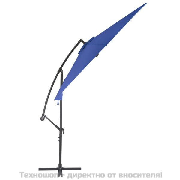 Конзолен градински чадър с алуминиев прът, 300 см, син