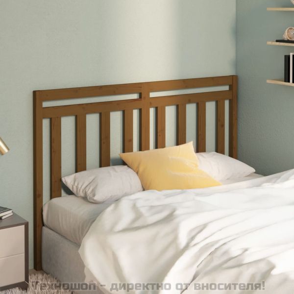 Горна табла за легло, меденокафява, 141x4x100 см, бор масив