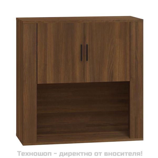 Стенен шкаф, кафяв дъб, 80x33x80 см, инженерно дърво