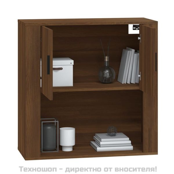Стенен шкаф, кафяв дъб, 80x33x80 см, инженерно дърво