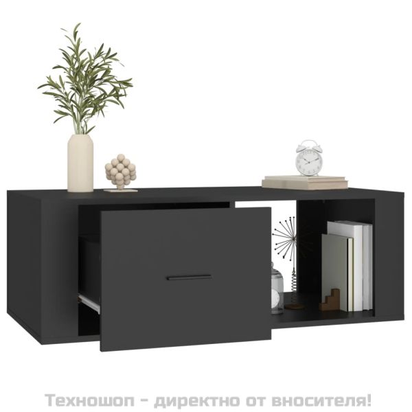 Кафе маса, черна, 100x50,5x35 см, инженерно дърво