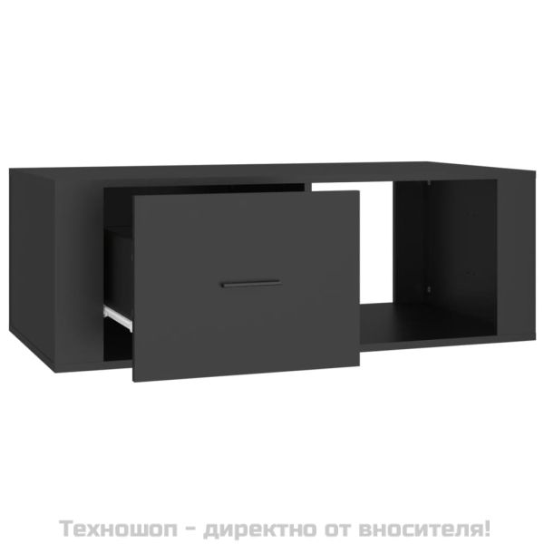 Кафе маса, черна, 100x50,5x35 см, инженерно дърво