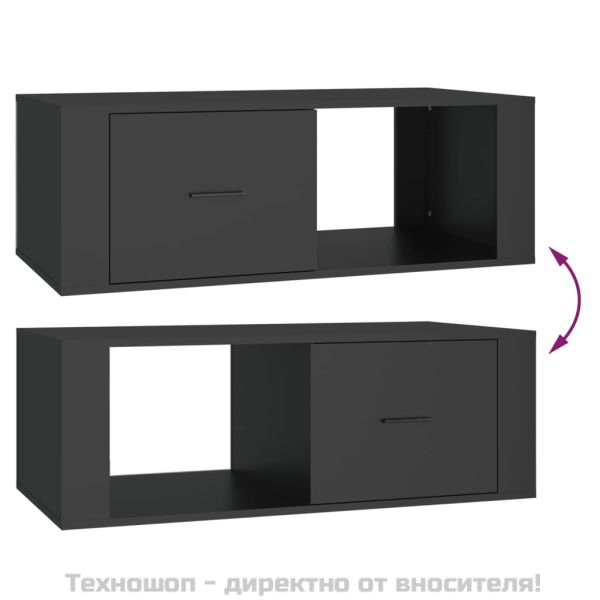 Кафе маса, черна, 100x50,5x35 см, инженерно дърво