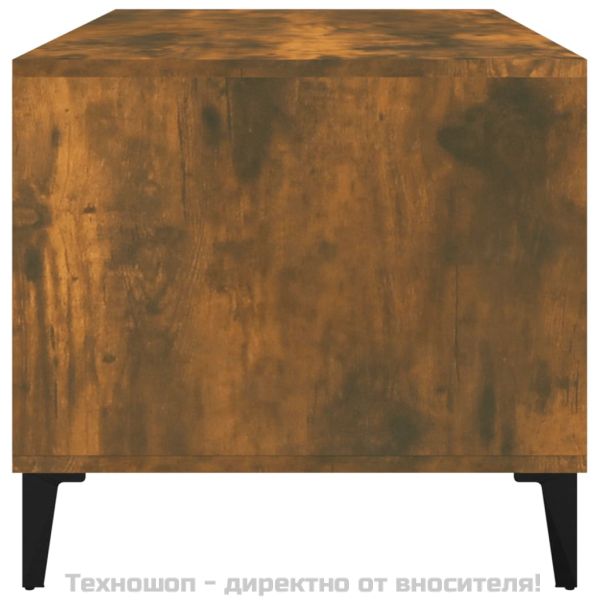 Кафе маса, опушен дъб, 90x49x45 см, инженерно дърво