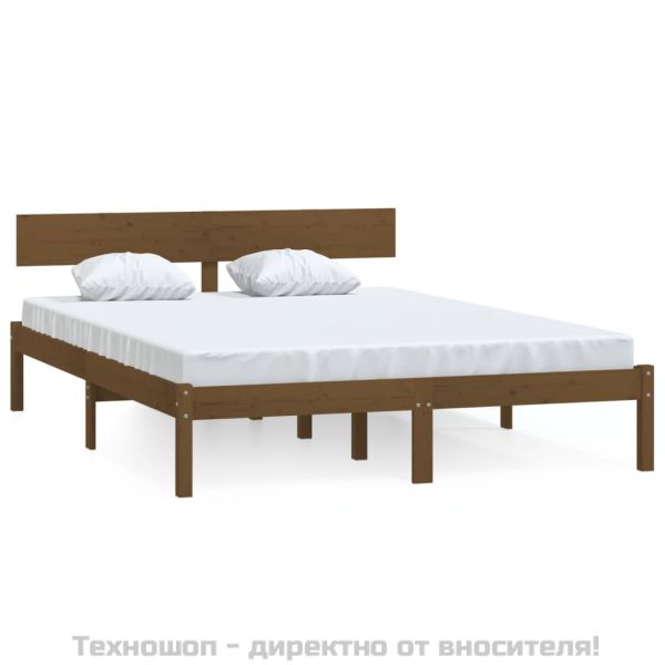 Рамка за легло, меденокафява, бор масив, 120x200 см
