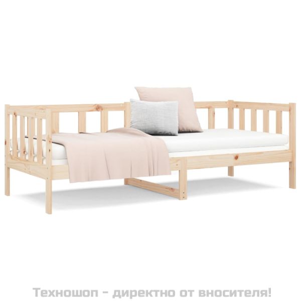 Дневно легло без матрак, 80x200 см, борово дърво масив