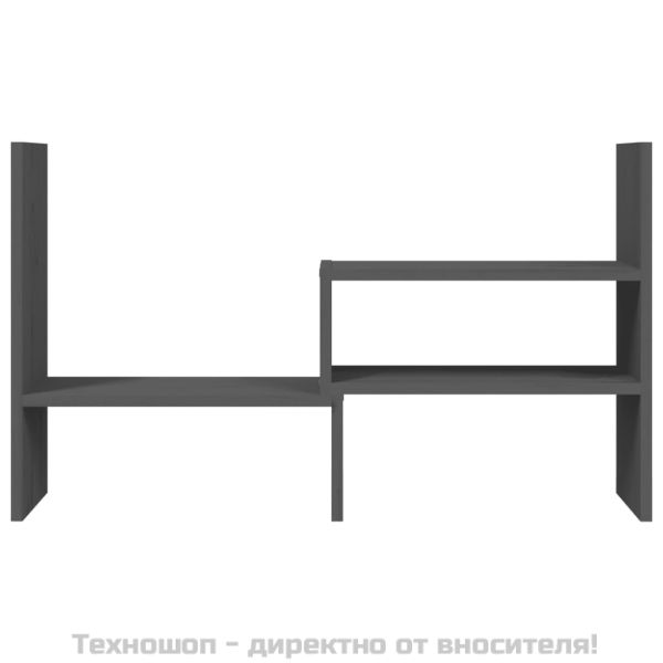 Поставка за монитор, сива, (39-72)x17x43 см, бор масив