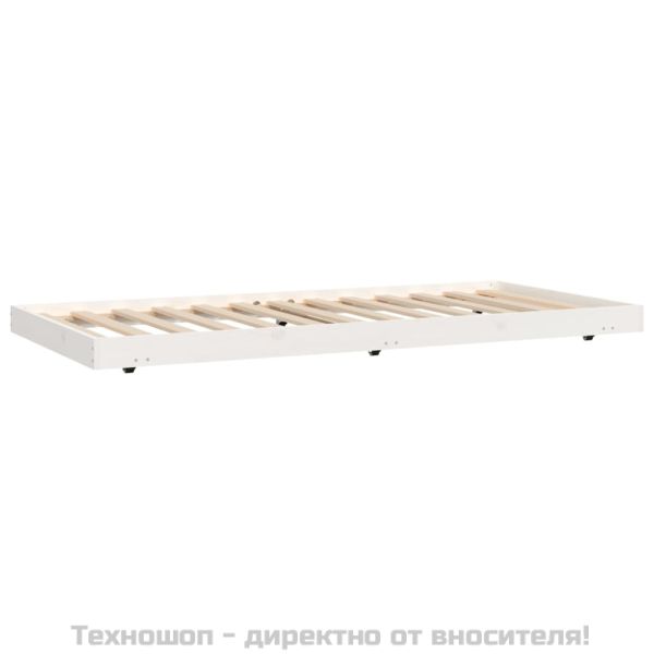 Рамка за легло без матрак, бял, 75x190 см, борово дърво масив