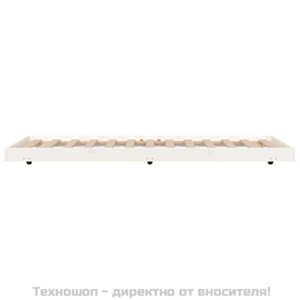 Рамка за легло без матрак, бял, 75x190 см, борово дърво масив