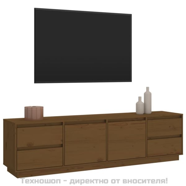 ТВ шкаф, меденокафяв, 176x37x47,5 см, бор масив