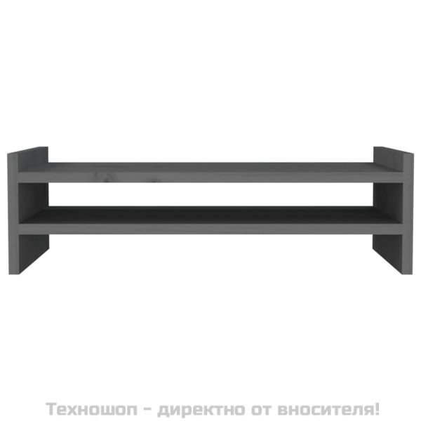 Поставка за монитор, сива, 50x27x15 см, бор масив