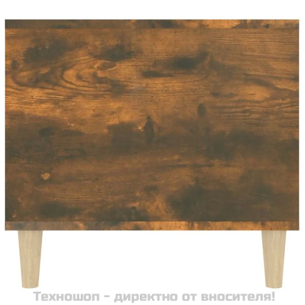 Кафе маса, опушен дъб, 90x49x45 см, инженерно дърво