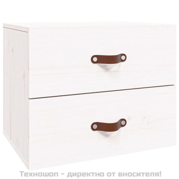 Нощни шкафчета за стенен монтаж, 2 бр, бели, 50x36x40 см