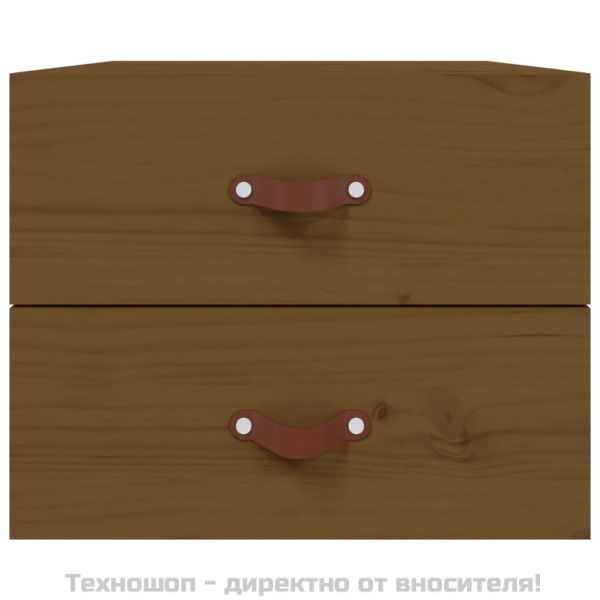 Нощно шкафче за стенен монтаж, меденокафяво, 50x36x40 см