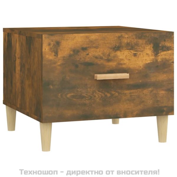 Кафе маси, 2 бр, опушен дъб, 50x50x40 см, инженерно дърво