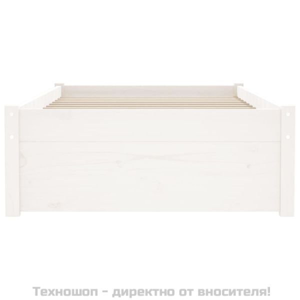 Рамка за легло бяла масивно дърво 75x190 см Small Single