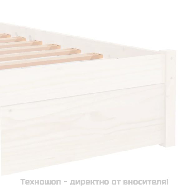 Рамка за легло бяла масивно дърво 75x190 см Small Single