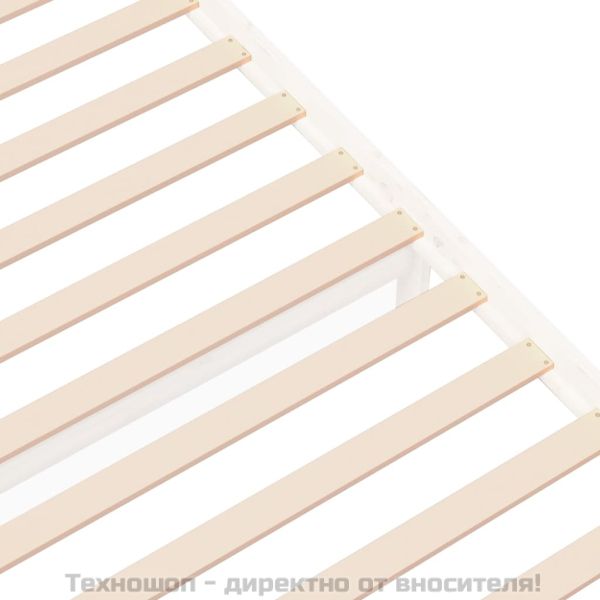 Рамка за легло бяла масивно дърво 75x190 см Small Single