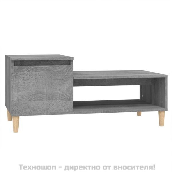 Кафе маса, сив сонома, 100x50x45 см, инженерно дърво