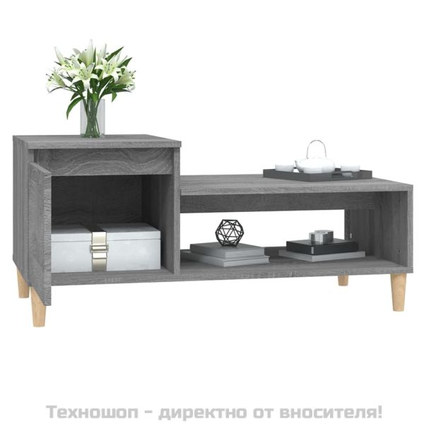 Кафе маса, сив сонома, 100x50x45 см, инженерно дърво