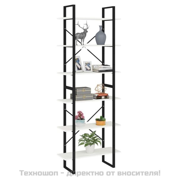 Висок шкаф, бял, 80x30x210 см, борово дърво масив