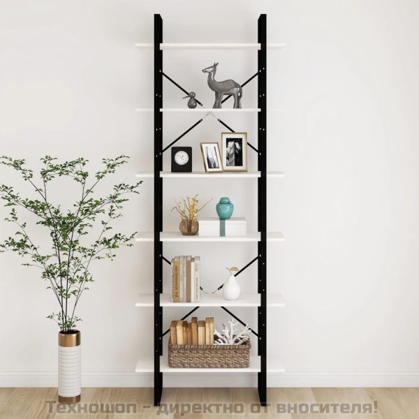 Висок шкаф, бял, 80x30x210 см, борово дърво масив