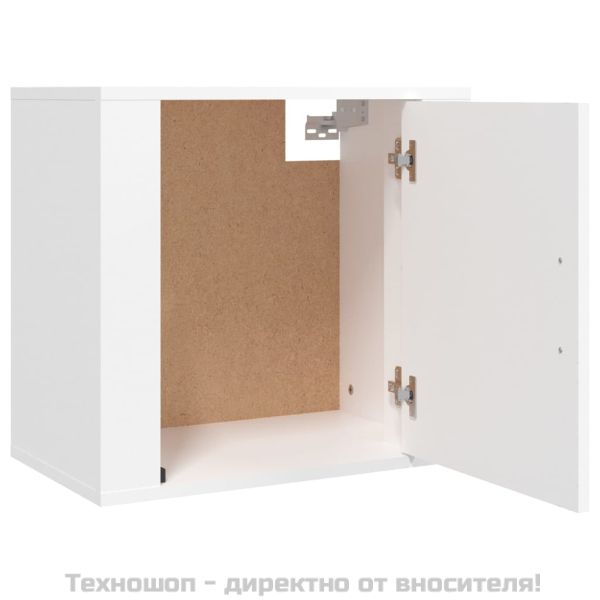 Нощни шкафчета за стенен монтаж, 2 бр, бели, 50x30x47 см