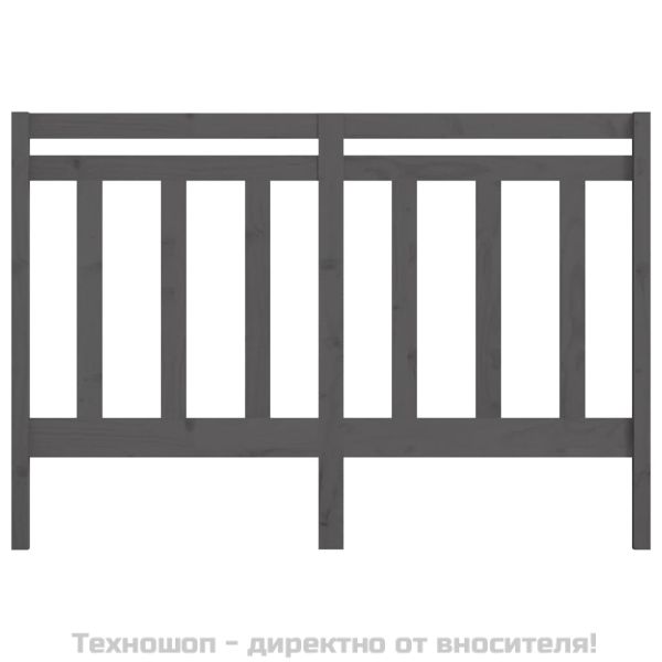 Горна табла за легло, сива, 146x4x100 см, бор масив