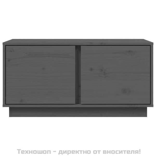 Кафе маса, сива, 80x50x40 см, борово дърво масив