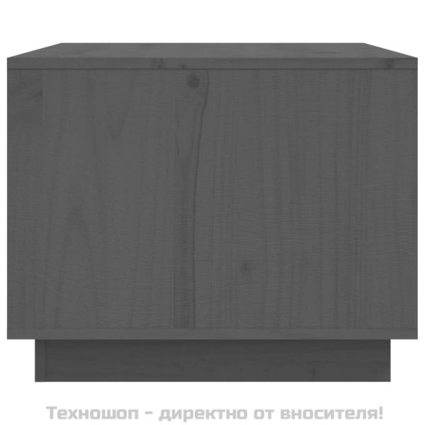 Кафе маса, сива, 80x50x40 см, борово дърво масив