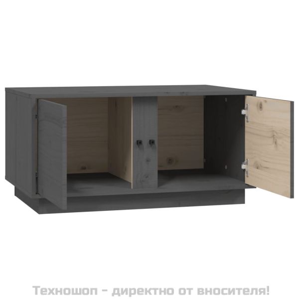 Кафе маса, сива, 80x50x40 см, борово дърво масив